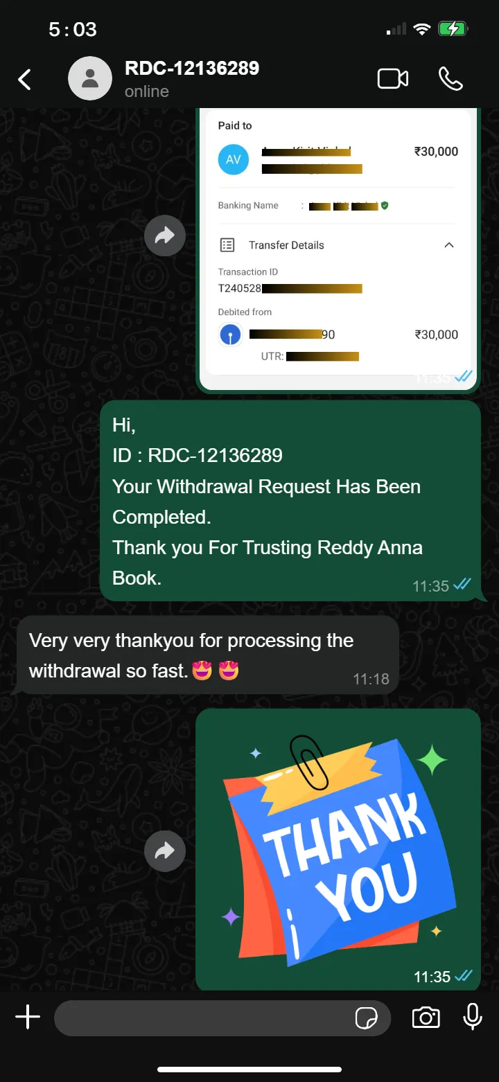 Reddy Anna Real Earnings & Withdrawal Screenshots